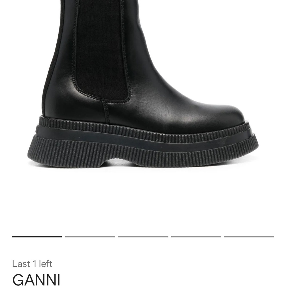 Ganni Black Leather Women's Boots
